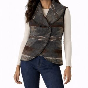 Woolrich women’s shawl collar southwest woven blanket vest